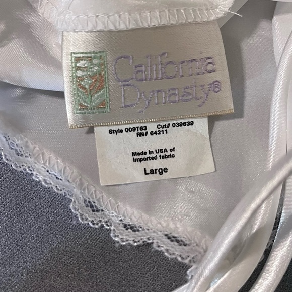 Vintage California Dynasty Satin Camisole Nightgown Lingerie Sz L White - Picture 8 of 12